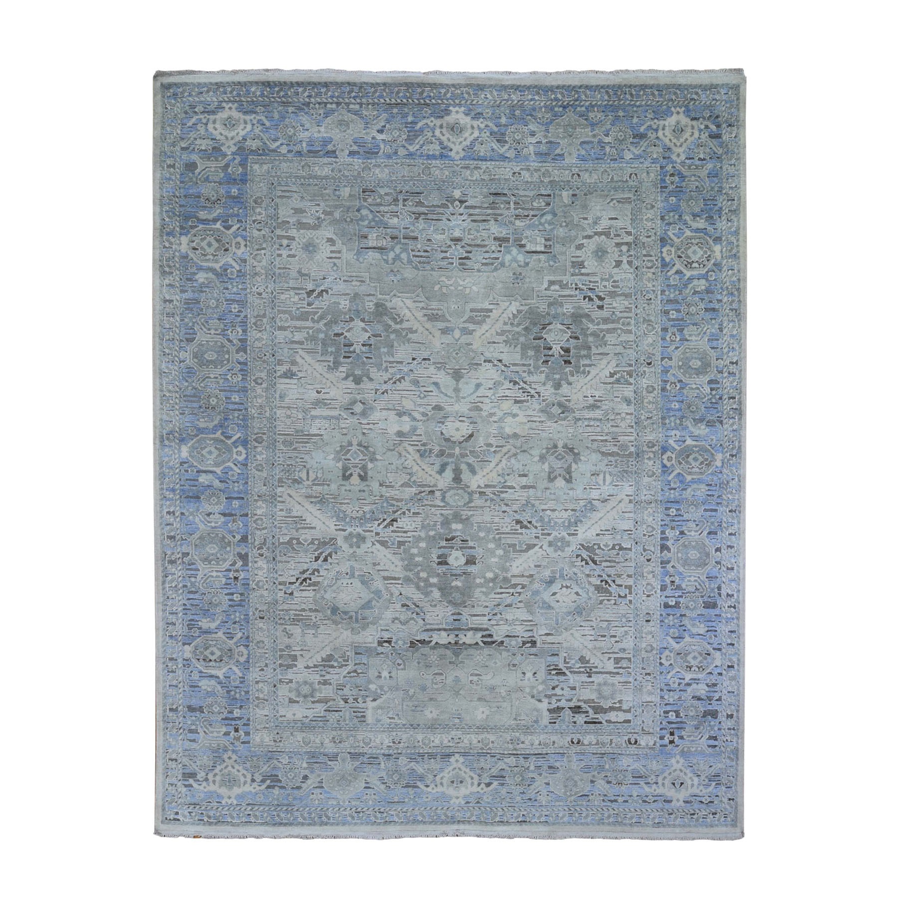 Transitional Silk Hand-Knotted Area Rug 8'0
